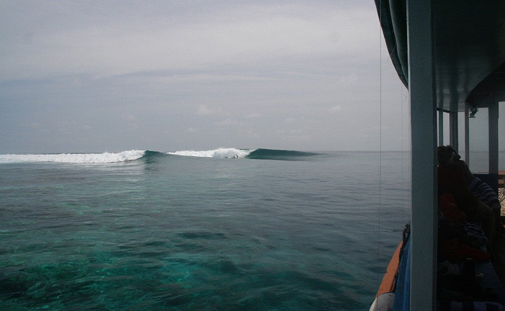 Sea waves from Ship. COMO Maalifushi Maldives