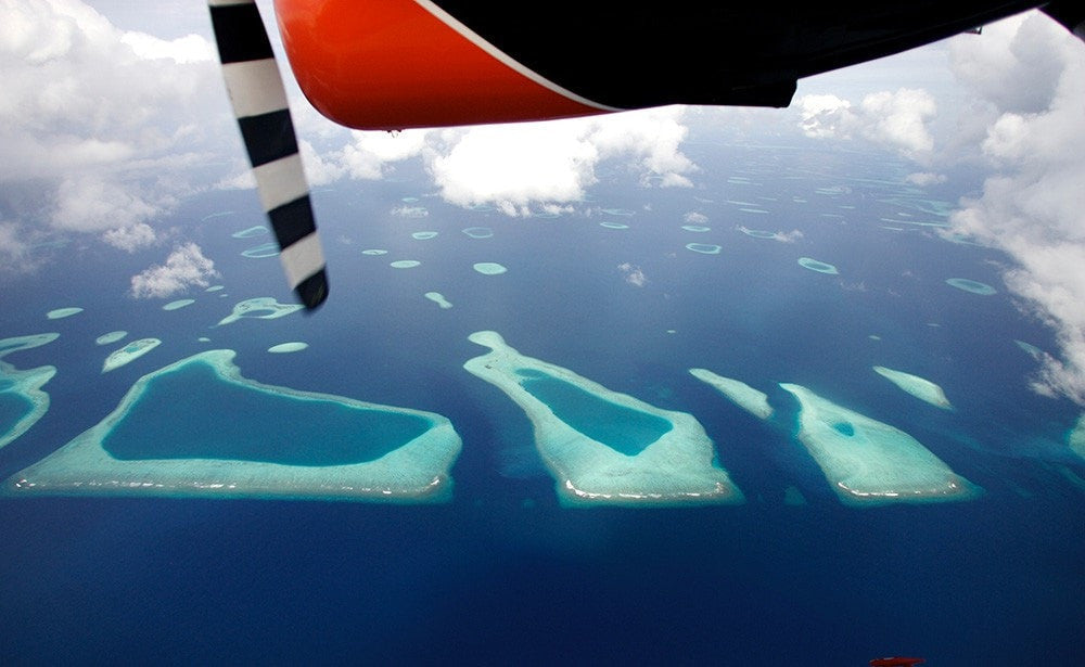 Aerial photography. Maalifushi COMO Maldives
