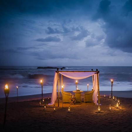 Candle light view. Anantara Peace Haven, Sri Lanka