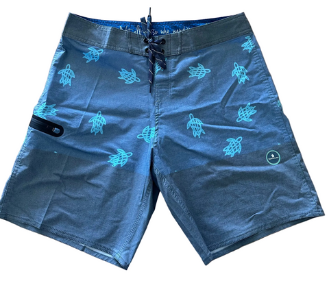 Mens Printed Board Short Blue