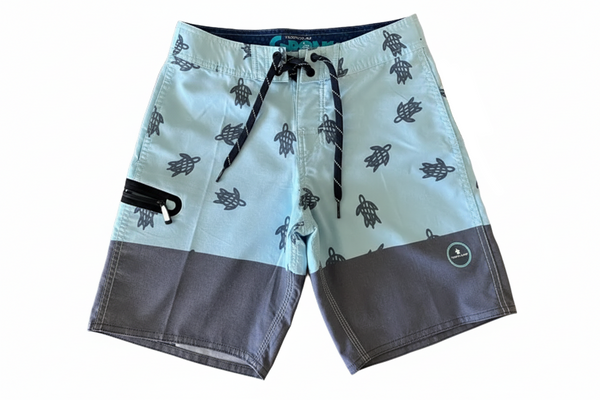 Boys Printed Board Short Light Blue