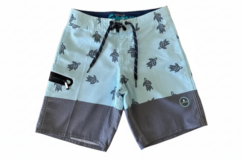 Boys Printed Board Short Light Blue